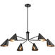 Warhol 6 Light 41 inch Matte Black Chandelier Ceiling Light